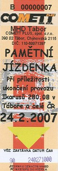 jzdenka z posledn jzdy Ikarusu 280.08 v Tboe