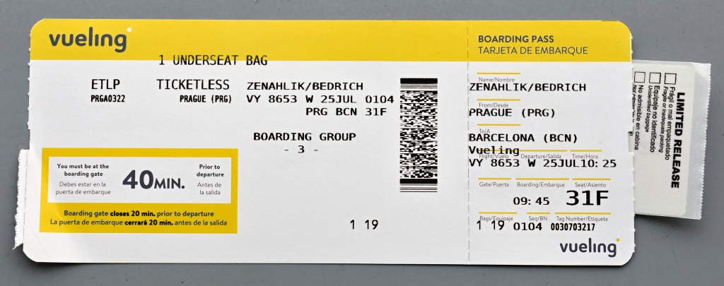 Boarding Pass Vueling 25.7.2023