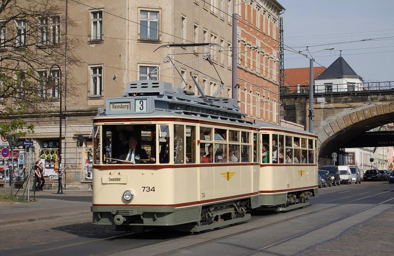 Tramvaj MAN ev. . 734 + pp. vz 1029, 22.4.2007