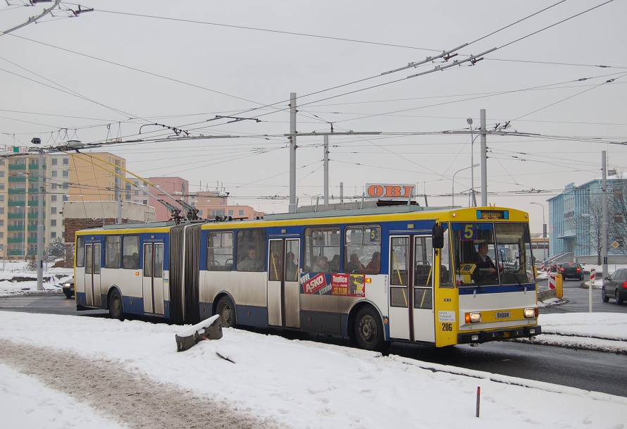 Veolia Teplice, koda 15Tr, ev. . 206, 16.1.2009